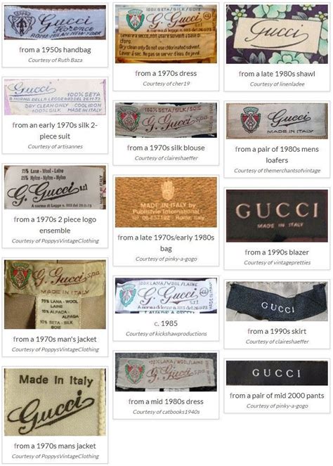 vintage Gucci tags